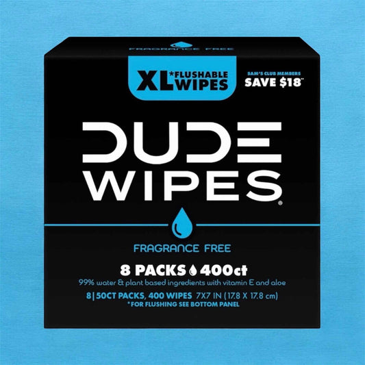 DUDE Wipes XL Flushable Wipes 400ct & 480ct Unscented, mints & Popsicle